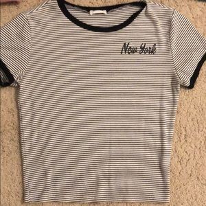 Juniors crop striped shirt